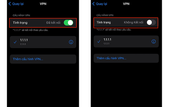 Ngắt kết nối VPN khi không cần thiết