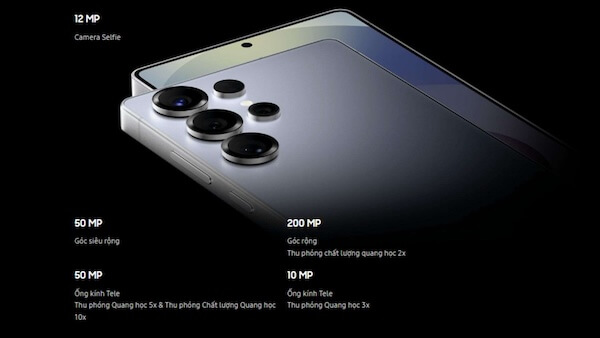 Samsung Galaxy S25 Ultra camera Các thông số kỹ thuật