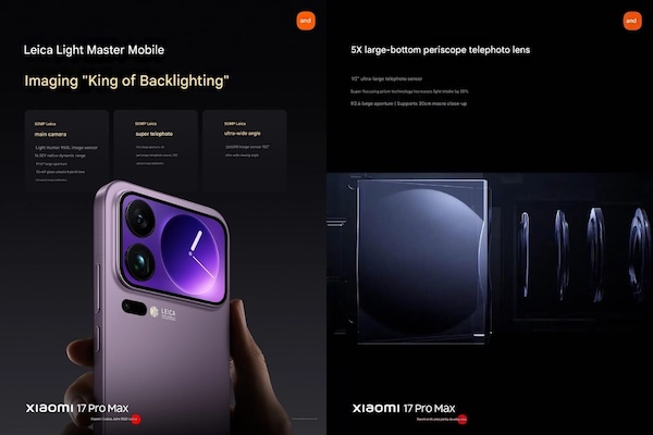 Xiaomi 17 Pro Max Hệ thống Camera Leica Summilux Chuyên Nghiệp