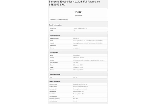 Kết Quả Benchmark Exynos 2500- Điểm Geekbench