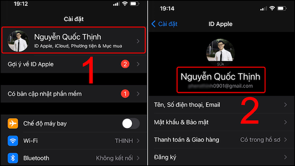 Kiểm tra tài khoản iCloud:Apple ID