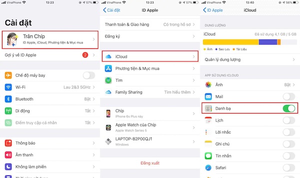 Treo màn hình Updating iCloud Settings copy
