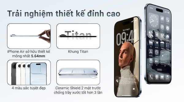 Bảng giá chi tiết các phiên bản bộ nhớ iPhone Air (256GB, 512GB, 1TB)