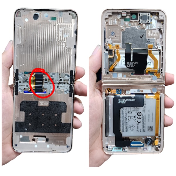 Minh bạch thời gian, xử lý nhanh chóng thay cáp gập Z Flip 5