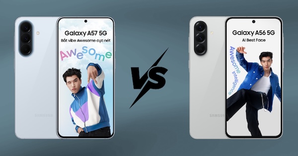 so sánh Samsung A57 256GB và A56 256GB